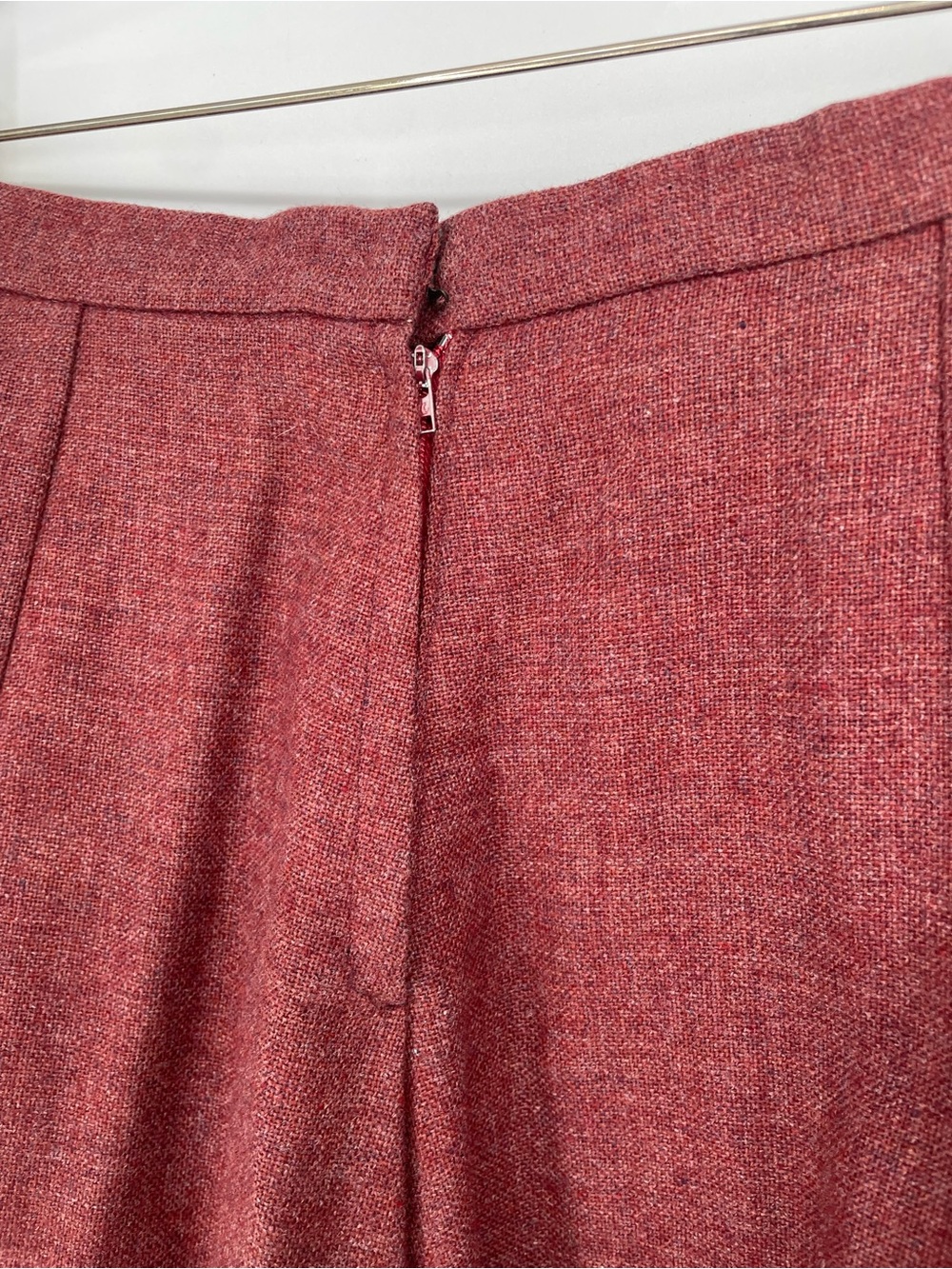 Vintage 60s Classic Muted Brick Circle Skirt Likely Wool* With Pockets - Picture 10 of 10